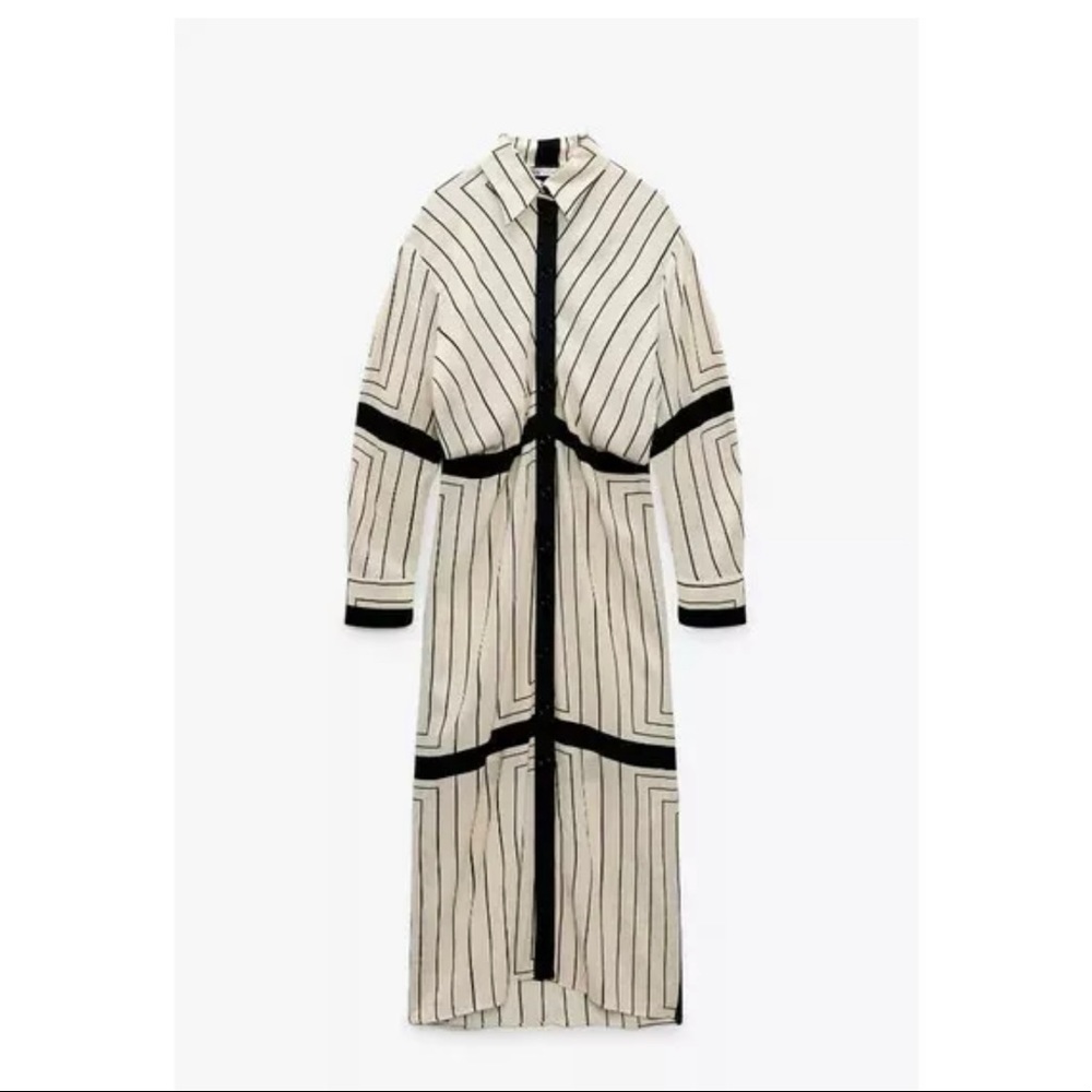 ZARA STRIPED SHIRT DRESS M